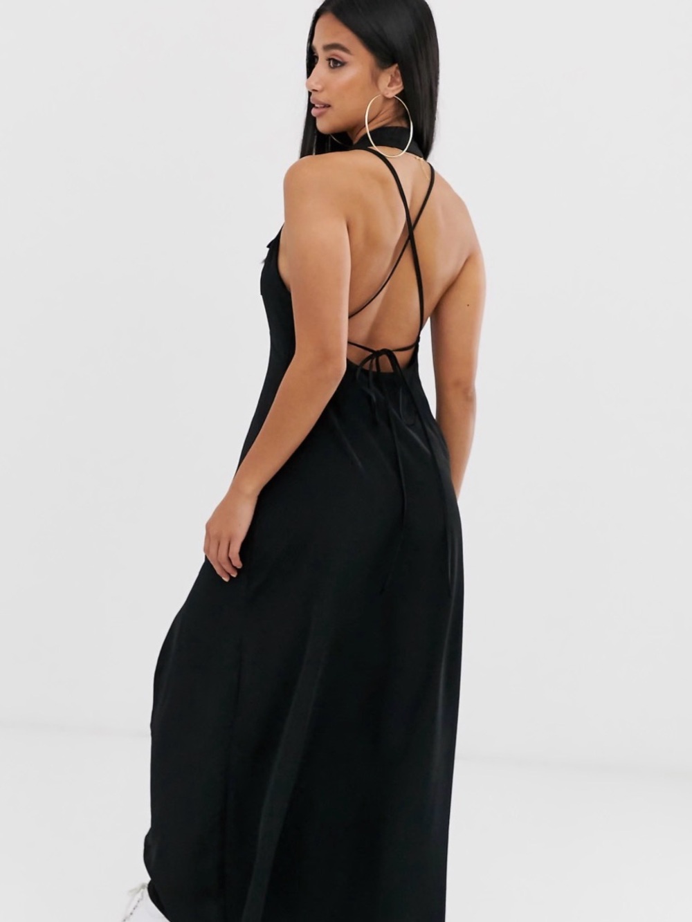 ASOS Halter Button-Front Maxi Dress Size 8 - Picture 2 of 10